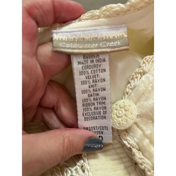 Cream multi media patchwork Jacket, medium, pastel, romantic, renaissance - Picture 11 of 11